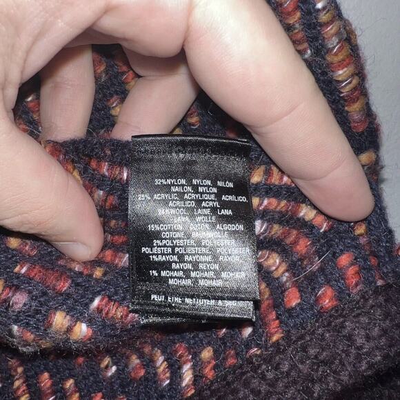 Moth Anthropologie Womens Jacquard Cardigan Wool Blend Open Front Size PL - Picture 6 of 6